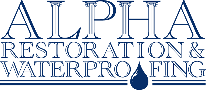 Alpha restoration blue logo